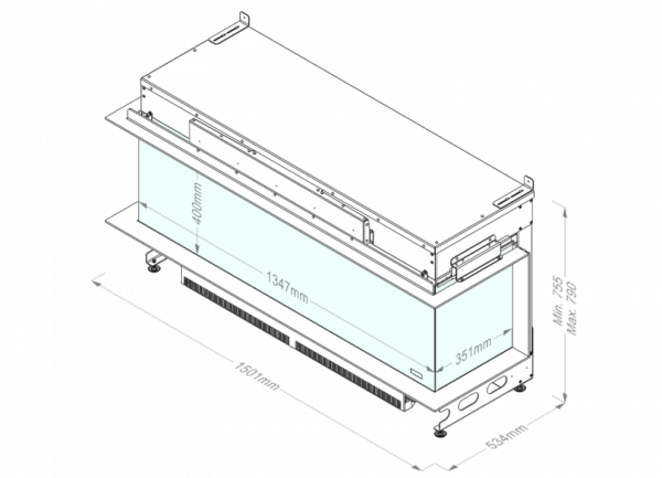 Kominek elektryczny e-MatriX Linear 1300/400 III
