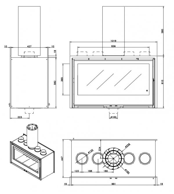 Wkład kominkowy ROCAL ARc 100 DC +PLUS 180