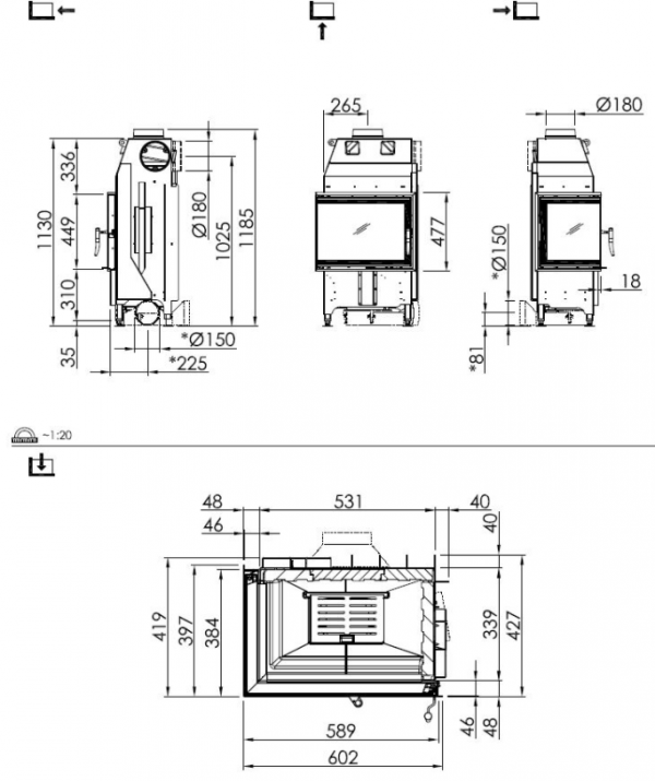 Wkład kominkowy SPARTHERM VARIA 2L/R-62