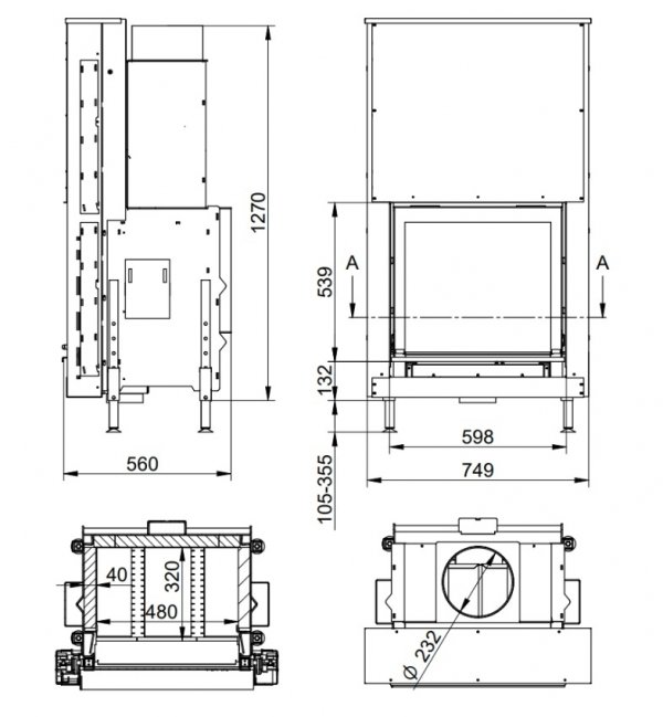 Wkład kominkowy DORAKO Linea V 810