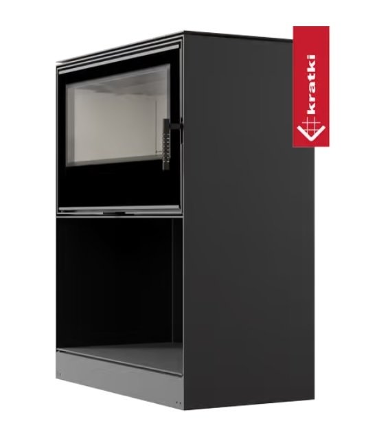 Piec stalowy KARI 95 fi 180 14 kW kominek w zabudowie wnęka na drewno