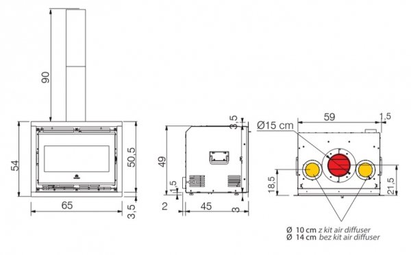 Wkład kominkowy Edilkamin FIREBOX 49 EVO
