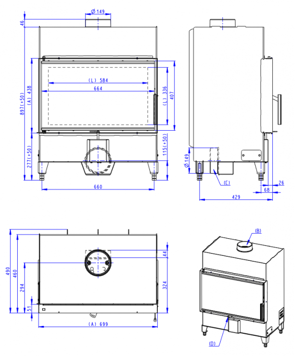 Wkład kominkowy ROMOTOP HEAT 2G 70.44.01
