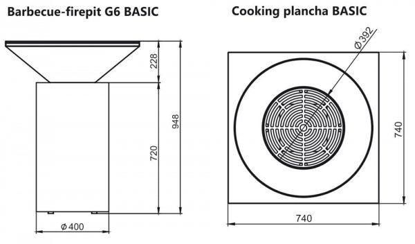 Palenisko-grill ogrodowy Artiss G6 BASIC grafit