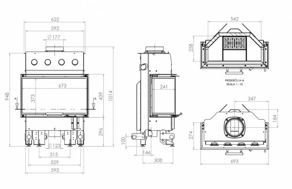 Wkład kominkowy ALBERO AL9C.H-D