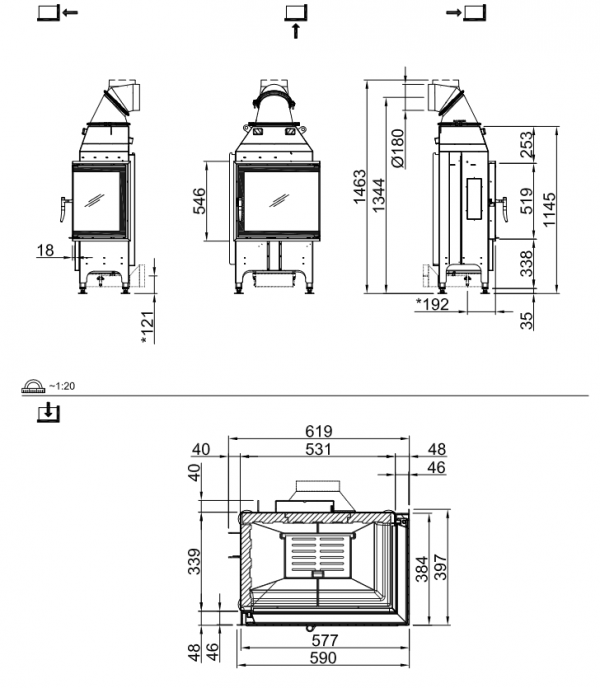 Wkład kominkowy SPARTHERM VARIA 2R-55