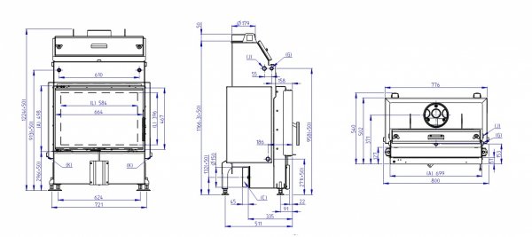 Wkład kominkowy z płaszczem wodnym ROMOTOP HEAT W 4G 70.50.04