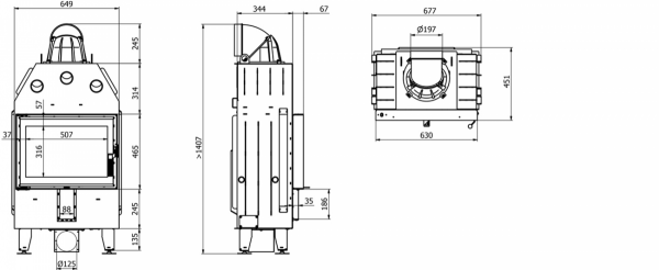 Wkład kominkowy DEFRO Intra SM Mini 10 kW