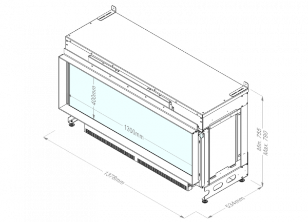 Kominek elektryczny e-MatriX Linear 1300/400 I
