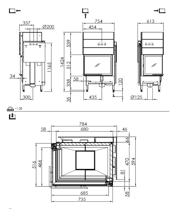 Wkład kominkowy GLOBAL 2Lh 48/68