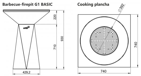 Palenisko-grill ogrodowy Artiss G1 BASIC corten