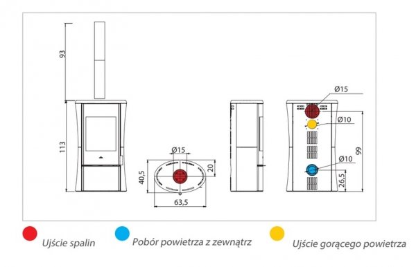 Piec wolnostojący Edilkamin KLASS GL INT stal