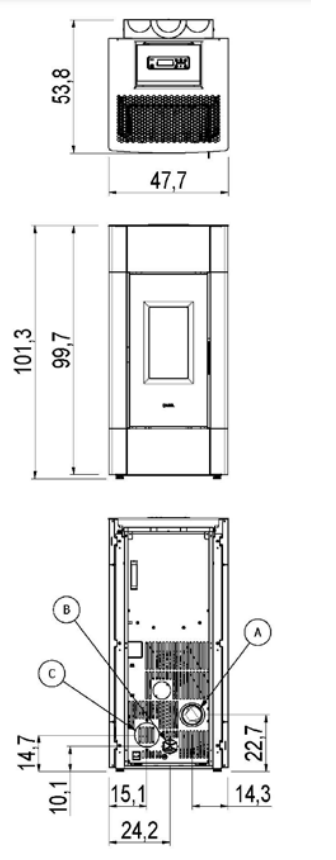 Piecyk na pellet Cristal Plus 9,0 kW – Cadel