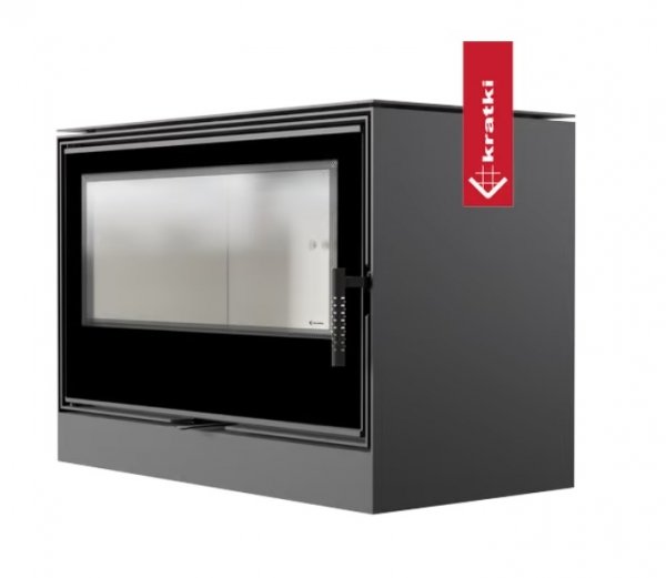 Piec stalowy KARI 95 fi 180 14 kW kominek w zabudowie