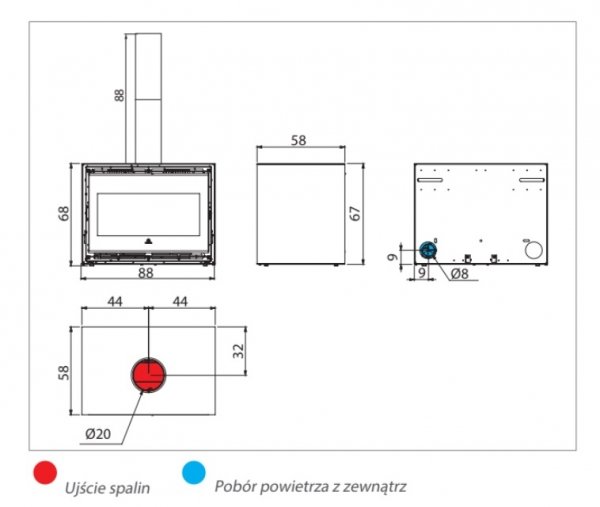 Piec wolnostojący Edilkamin BENCH 65 INT