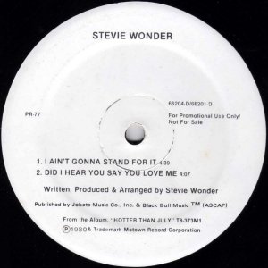 Stevie Wonder - I Ain't Gonna Stand For It / Did I Hear You Say You Love Me / All I Do / Do Like You (12'')
