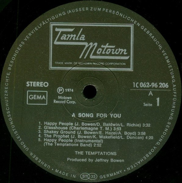 The Temptations - A Song For You (LP)