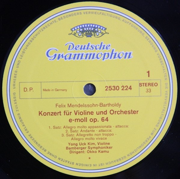 Mendelssohn Bartholdy • Bruch - Yong Uck Kim, Bamberger Symphoniker • Okko Kamu - Violinkonzerte = Violin Concertos (LP)
