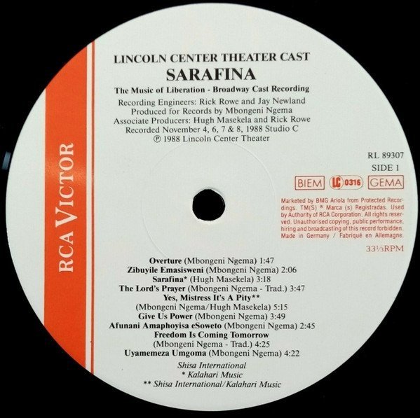 Mbongeni Ngema - Sarafina! - The Music Of Liberation (LP)