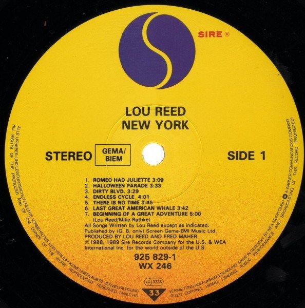 Lou Reed - New York (LP)