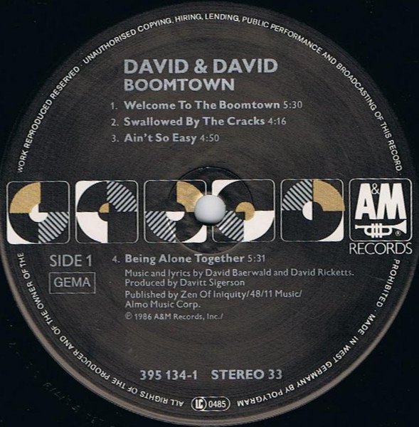 David + David - Boomtown (LP)