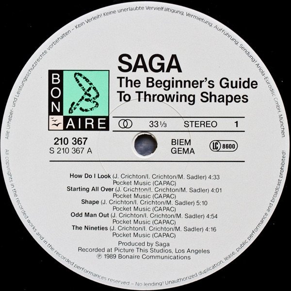 Saga - The Beginner's Guide To Throwing Shapes (LP)