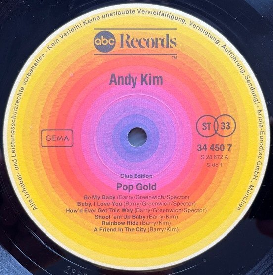 Andy Kim - Pop Gold (LP)
