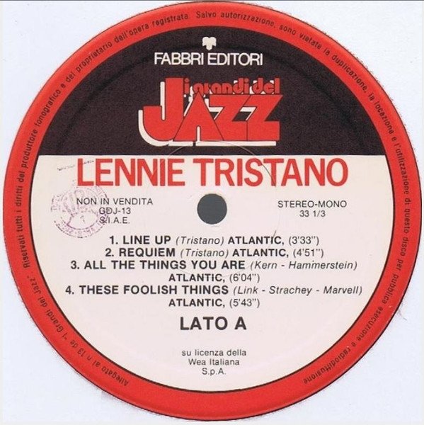 Lennie Tristano - Lennie Tristano (LP)