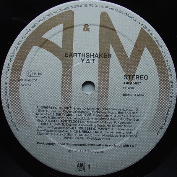 Y &amp; T - Earthshaker (LP)