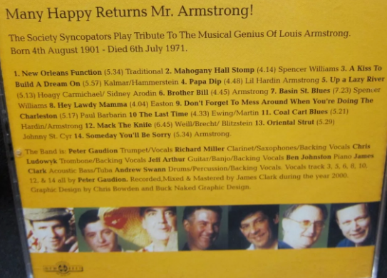 Society Syncopators - Many Happy Returns Mr Armstrong! (CD)