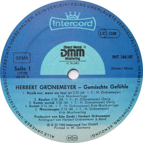 Herbert Grönemeyer - Gemischte Gefühle (LP)