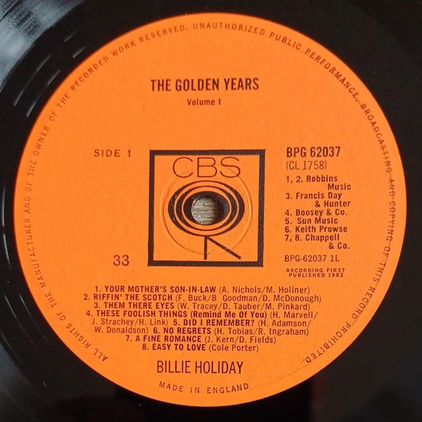 Billie Holiday - The Golden Years Volume One (LP)