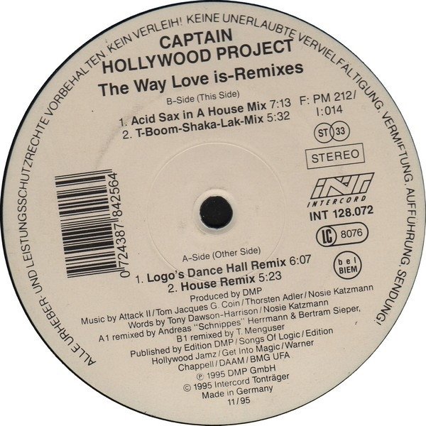 Captain Hollywood Project - The Way Love Is (Remixes) (12'')