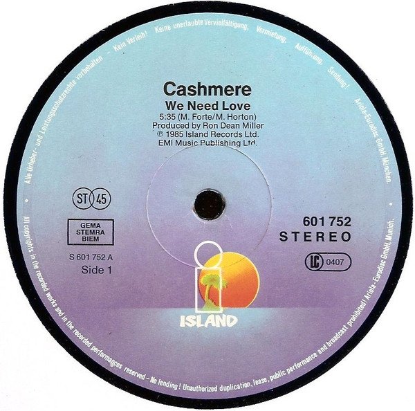 Cashmere - We Need Love (12'')
