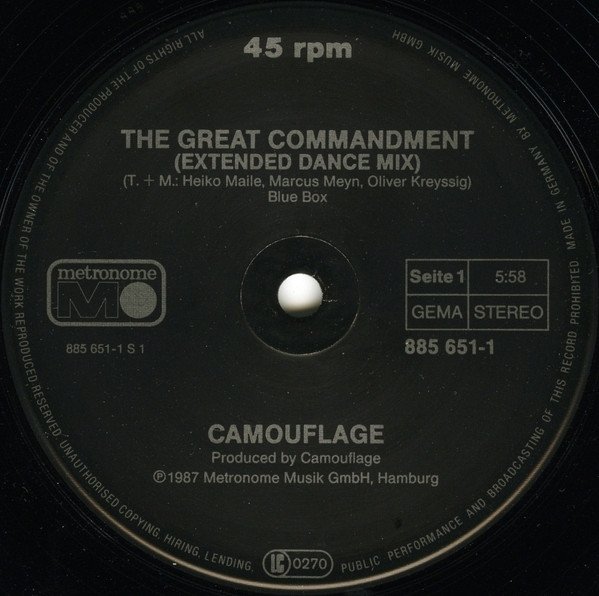 Camouflage - The Great Commandment (12'')