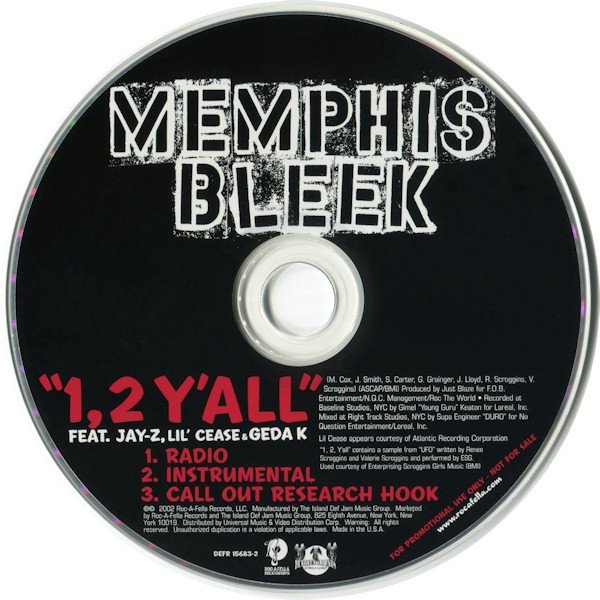Memphis Bleek Feat. Jay-Z, Lil' Cease &amp; Geda K - 1, 2 Y'All (Maxi-CD)