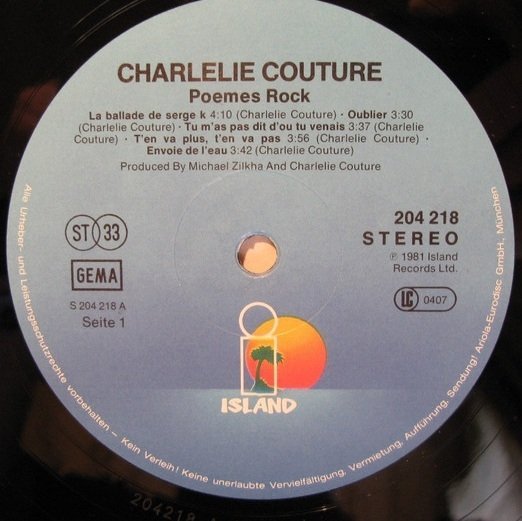 Charlélie Couture - Poèmes Rock (LP)