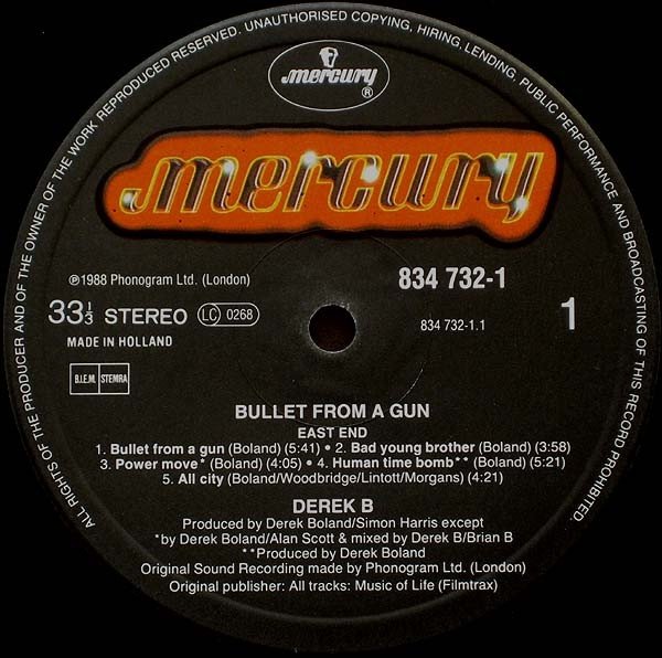 Derek B - Bullet From A Gun (LP)