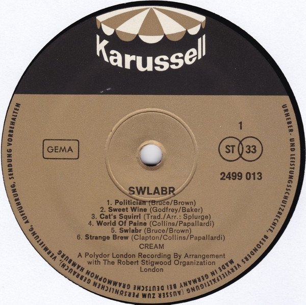 Cream - Swlabr (LP)