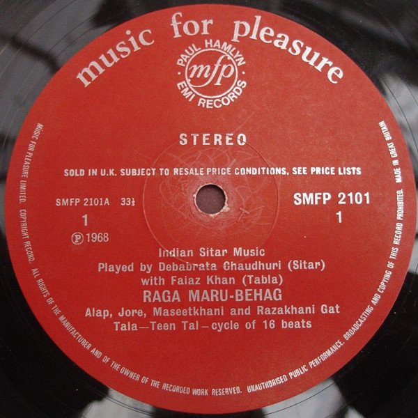 Debabrata Chaudhuri With Faiyaz Khan - Sitar Music Meditations (LP)