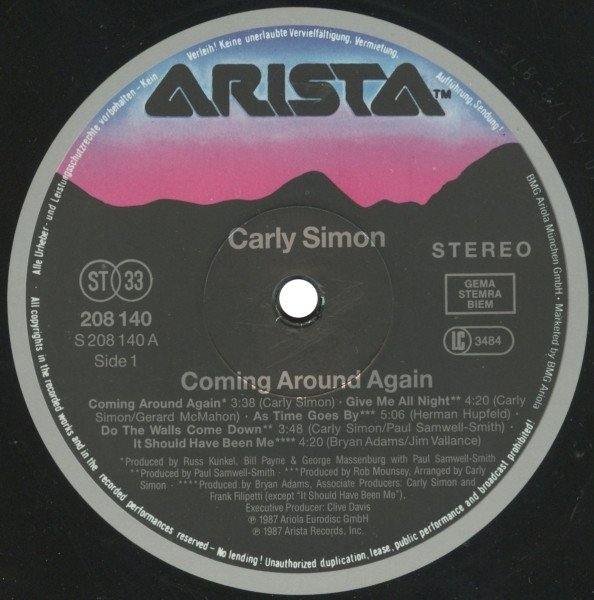 Carly Simon - Coming Around Again (LP)
