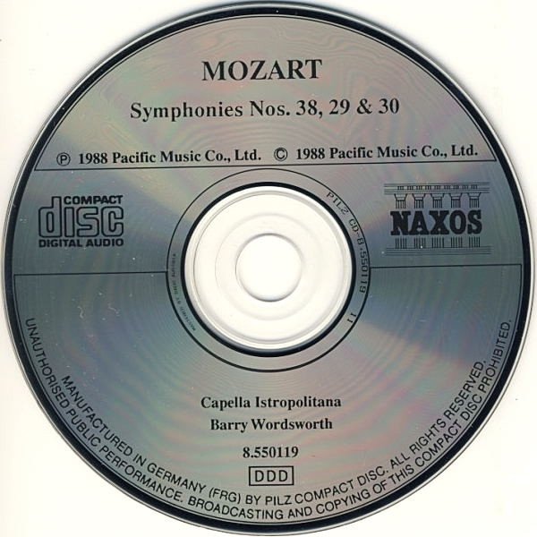 Mozart, Capella Istropolitana, Barry Wordsworth - Symphony No. 38 'Prague', Symphonies Nos. 29 &amp; 30 (CD)