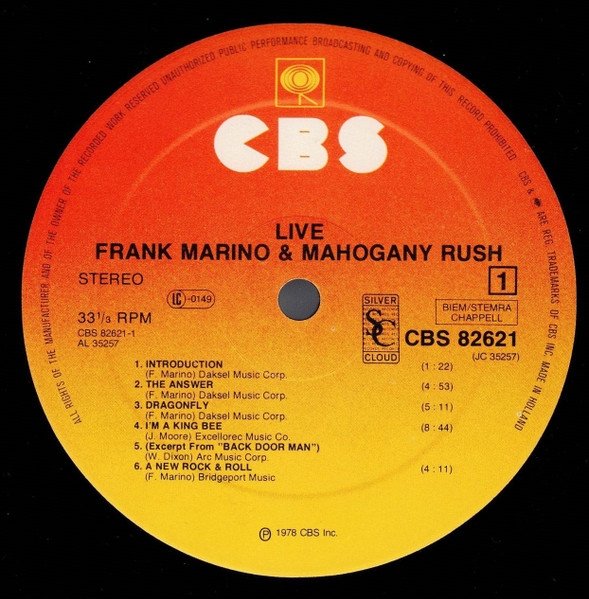 Frank Marino &amp; Mahogany Rush - Live (LP)