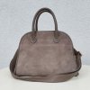 Zamszowa torebka kuferek skóra naturalna beżowa dark taupe