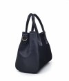 Mały kuferek crossbody torebka skóra zamsz czarna Laura Biaggi