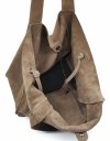 Zamszowa torebka shopper skóra naturalna bezowa camel
