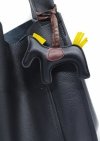 Czarny shopper worek Torebka z Naturalnej Skóry - 2w1