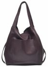Vera Pelle Italy torebka shopper skóra naturalna bordo burgund