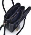 Mały kuferek crossbody torebka skóra zamsz czarna Laura Biaggi