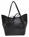 Shopper torebka skóra naturalna czarna Laura Biaggi